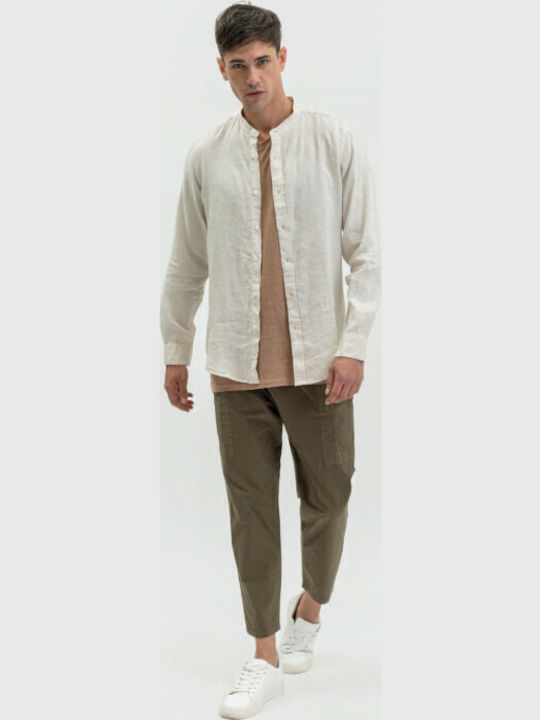 Long-sleeved Linen Shirt Beige