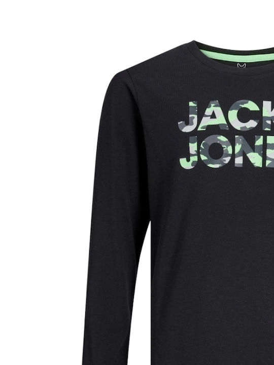 Jack & Jones Bluză pentru copii Cu mâneci lungi Neagră