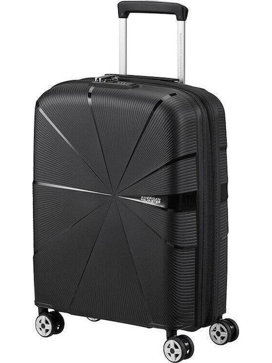 American Tourister Starvibe Cabin Travel Suitcase Hard Black with 4 Wheels Height 55cm 146370-1041
