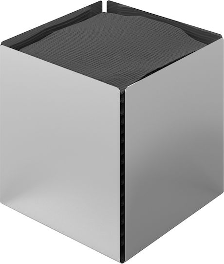 Pam & Co Θήκη για Χαρτομάντηλα Μεταλλική Ασημί 13x13x13cm 123-001