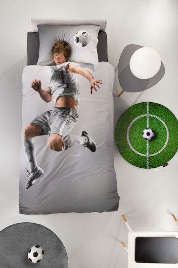 Saint Clair Striker Suede Set Kids Duvet Cover Single with Pillowcase Cotton Striker Suede 165x225cm