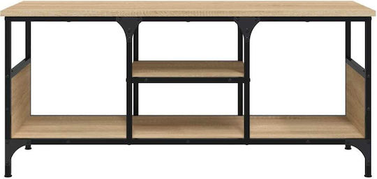 TV Stand Made of Metal and Wood Beige 100x35x45 cm