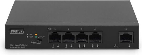 Digitus DN-95330-1 Gestionat L2 PoE+ Switch cu 4 Porturi Gigabit (1Gbps) Ethernet