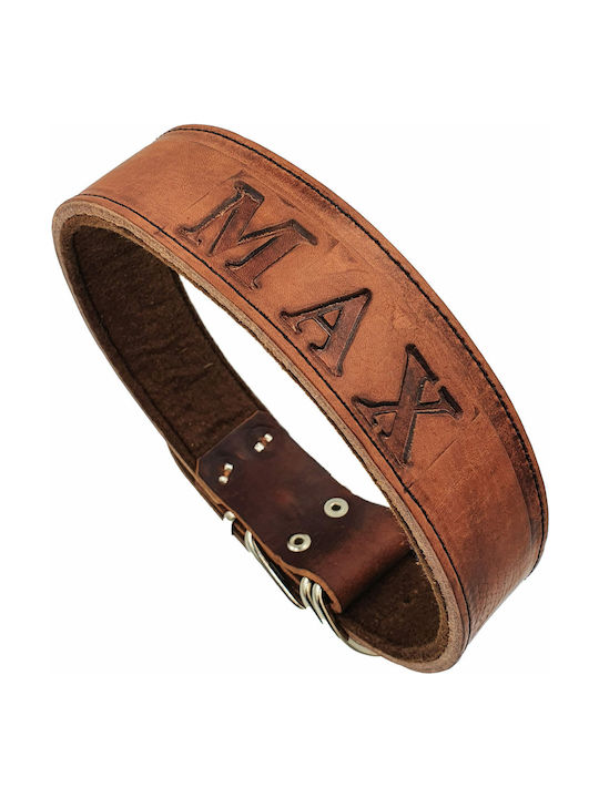 ByLeather Hundehalsband Leder in Braun Farbe Klein 70cm