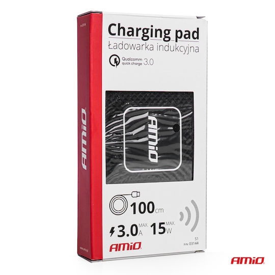 AMiO Incarcător Wireless (Qi Pad) 15W Negru 03144