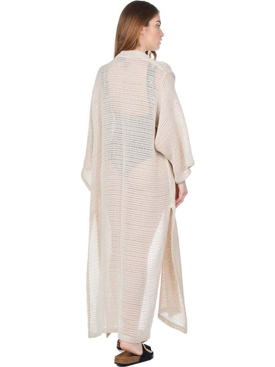 Collectiva Noir Damen Kimono Strand Beige