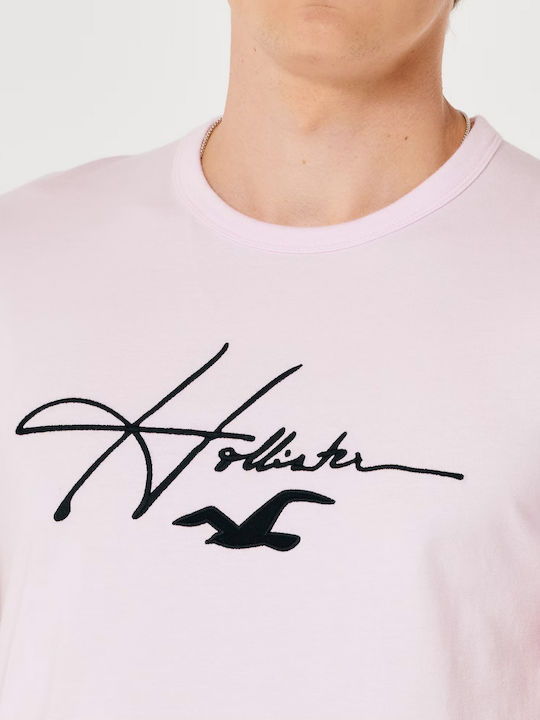 Hollister Herren T-Shirt Kurzarm Rosa