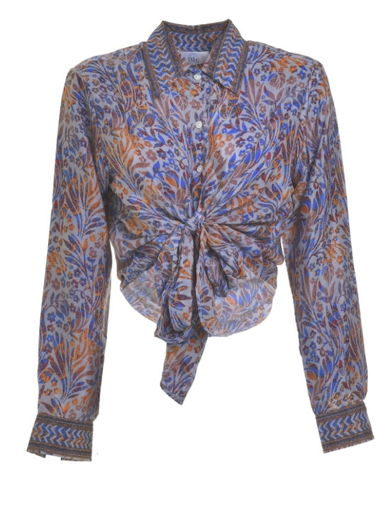 Langärmelig Damen Hemd Blau