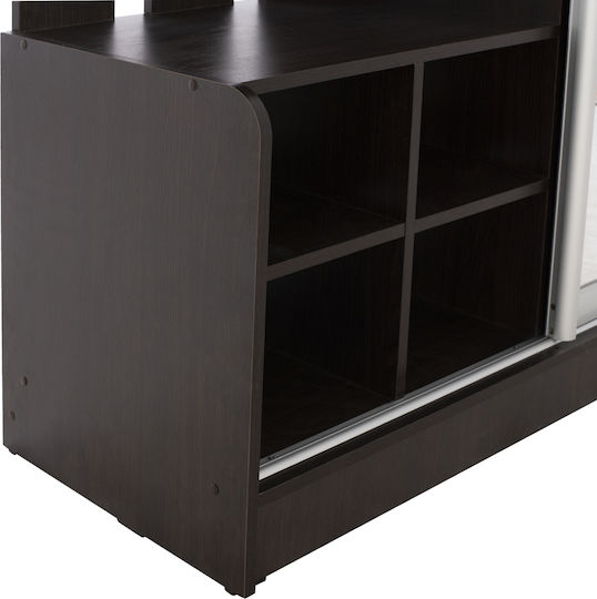Dulce Eingangsmöbel mit Spiegel / Garderobe / Schuhschrank & Schrank Wenge 118x45x210cm
