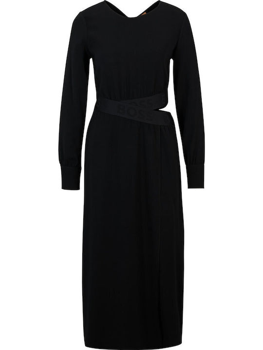 Dedaga Rochie Midi De Seara Spate Deschis Neagră