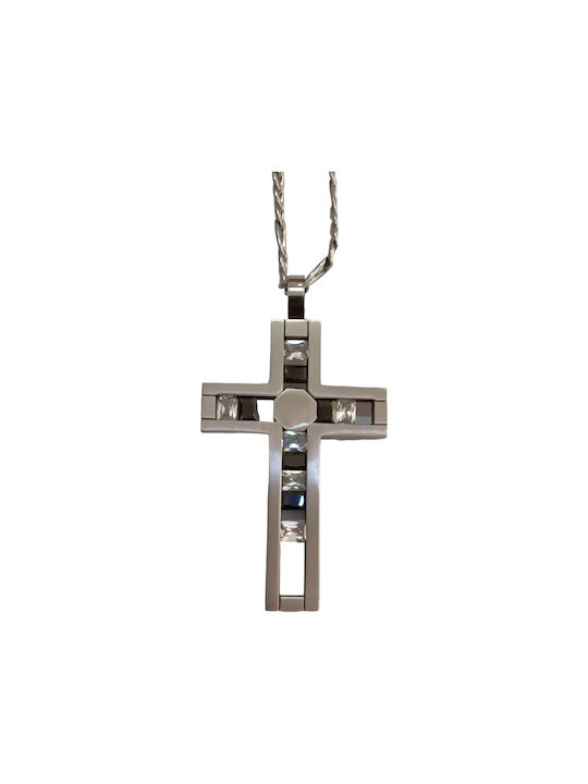 One Men's Cross from Steel with Chain