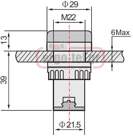 Xindali LED Indicator Light Red 24V (022-011024100)