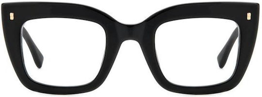 Dsquared2 Plastic Eyeglass Frame Cat Eye Black D2 0099 807