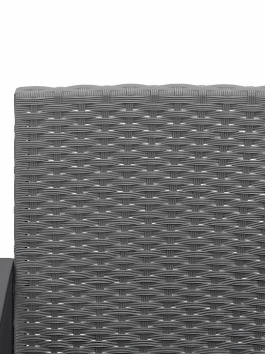 Outdoor Chair Rattan Gray with Cushion 2pcs 54.5x57x77.5cm
