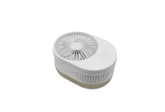 USB Office/Home Fan with Lighting Rechargeable Battery White 102962