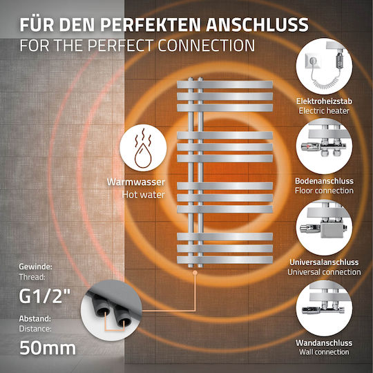 ECD Germany Iron M Handtuchhalter Badezimmer 1000x500 Silber