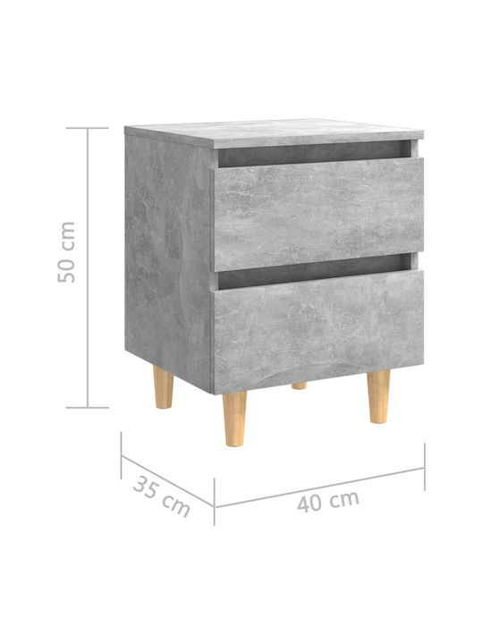 Nachttisch Grey Concrete 40x35x50cm