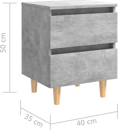 Noptieră Beton gri 40x35x50cm