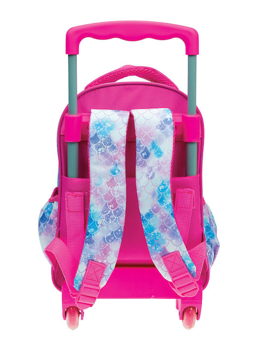 Gim Barbie Mermaid School Bag Trolley Kindergarten Pink with Water Bottle Holder 12Liters