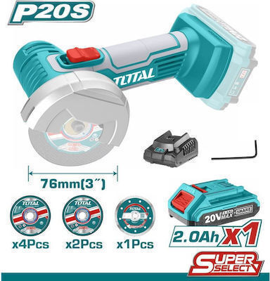 Total Winkelschleifer 76mm Batterie 1x2Ah