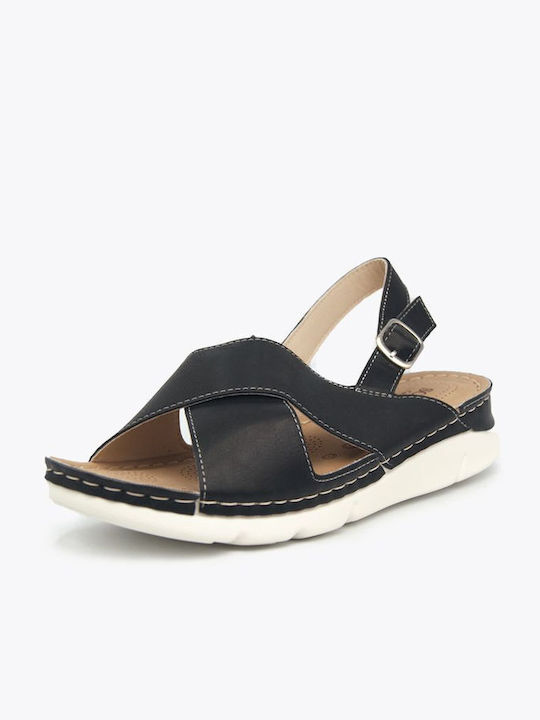 Joya Women's Flat Sandals Anatomic in Black Color