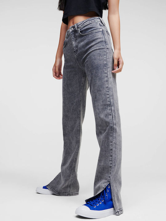 Women's Jean Trousers in Straight Line Gray