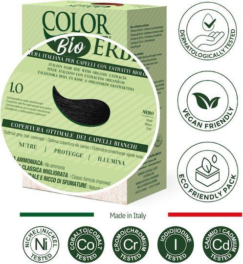 Natur Erbe Color Erbe Бои За Коса Без Амоняк № 1.0 Черен 135мл