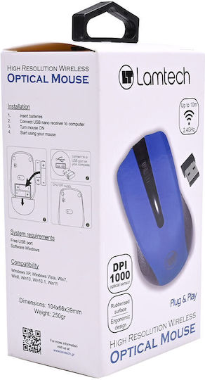 Lamtech LAM021264 Ασύρματο Ποντίκι Μπλε