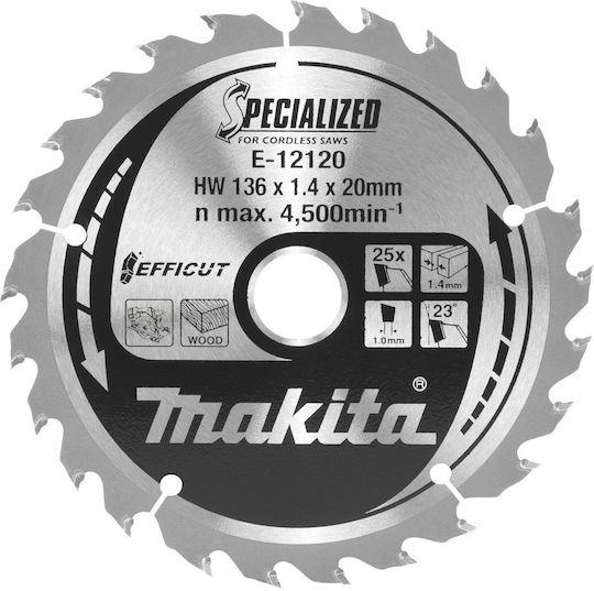 Makita Wood Cutting Disc With 25 Blades 136mm