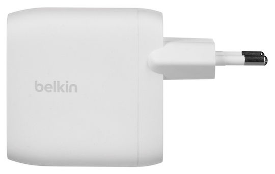 Belkin Charger Without Cable with 2 USB-C Ports 30W Power Delivery Whites (BoostCharge Pro)