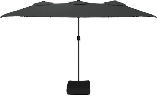 Metallischer Grau Garten- und Terrassen-Sonnenschirm 4,49x2,65xH2,45m