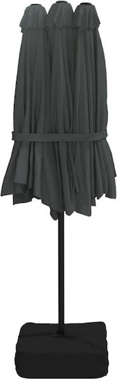 Metallischer Grau Garten- und Terrassen-Sonnenschirm 4,49x2,65xH2,45m