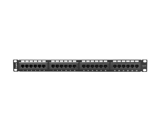 Lanberg Patch Panel Unshielded για Rack 1U 19" 24 Θυρών cat6 Μαύρο