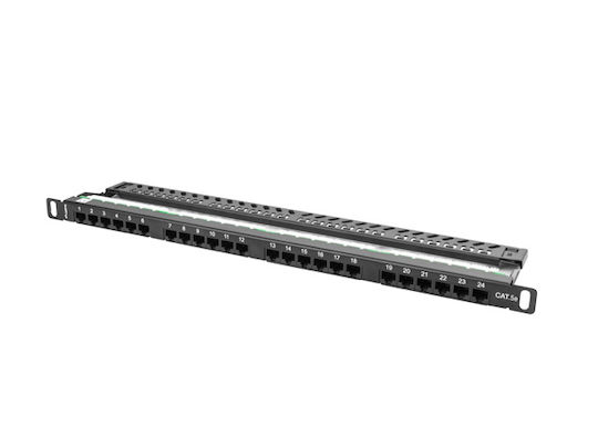 Lanberg Patch Panel for Rack 1U 19" with 24 Ports Black