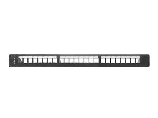 Lanberg Patch Panel Keystone για Rack 1U 19" 24 Θυρών Μαύρο