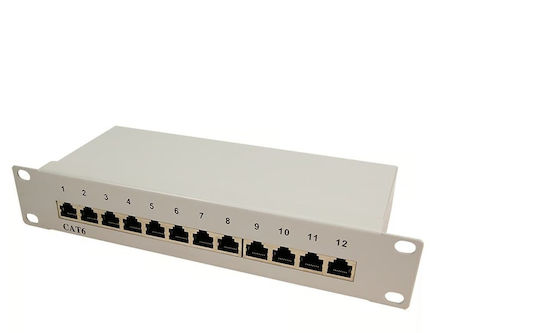 LogiLink Patch Panel Shielded για Rack 10" cat6 Γκρι