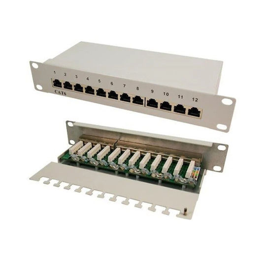 LogiLink Patch Panel Shielded για Rack 10" cat6 Γκρι