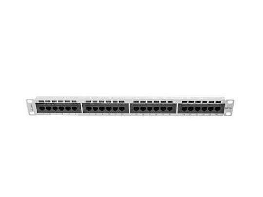 Lanberg Panou Patch pentru Rack 1U 19" 24 Porturi cat5e Gri