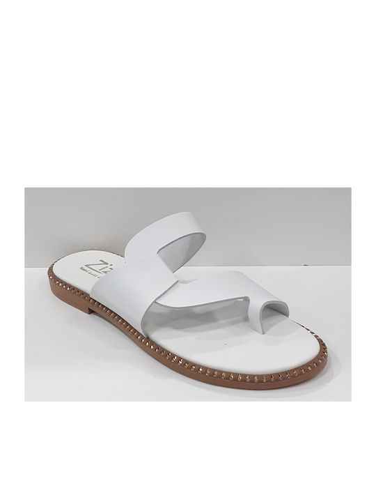 Zizel Women's Flat Sandals in White Color