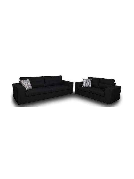 Polihome Doppelsitzer Sofa Schwarz 170x90x74cm