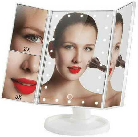 Makeup Mirror Tabletop with Light 34x27cm White