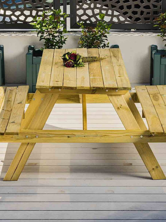 Ξύλινο Τραπέζι Εξωτερικού Χώρου 150x150x75εκ.