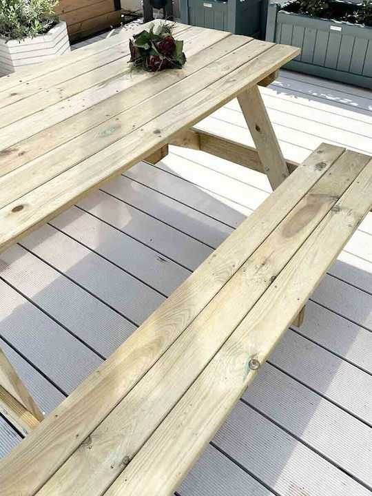 Ξύλινο Τραπέζι Εξωτερικού Χώρου 150x150x75εκ.