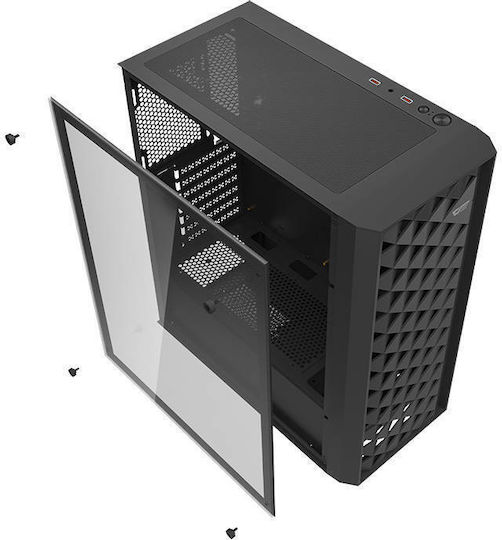 Darkflash DK351 Gaming Midi Tower Κουτί Υπολογιστή με Πλαϊνό Παράθυρο Μαύρο