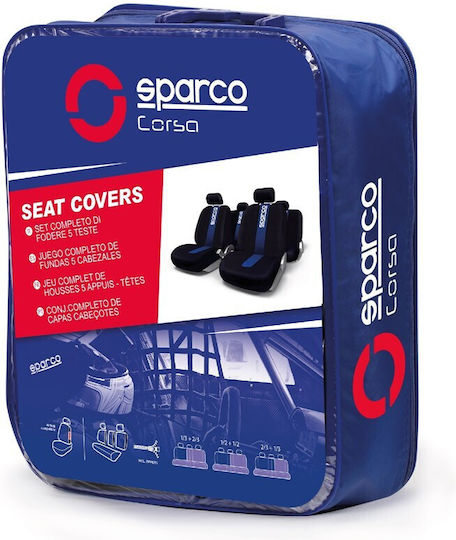 Sparco Car Cover Set 4pcs Polyester Classic Blue / Blue