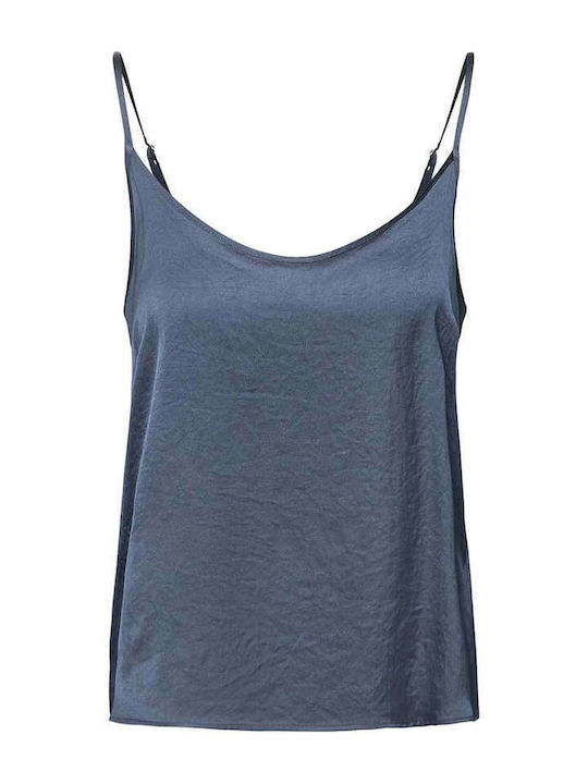 Women's Summer Blouse with Straps Blue