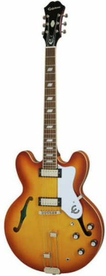 Epiphone Riviera Elektrische Gitarre ES mit HH Tonabnehmerkonfiguration Royal Tan