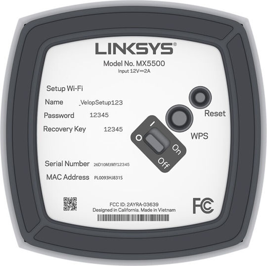 LinkSys Atlas Pro 6 WiFi Mesh Network Access Point Wi‑Fi 6 Dual Band (2.4 & 5GHz) σε Διπλό Kit