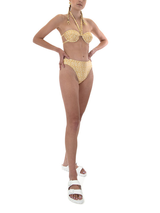 Bikini Slip Hohe Taille Gold