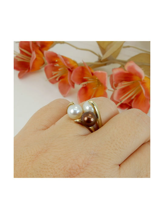 ART D OR - GOLD RING K14 WITH PEARLS ADR-P-138